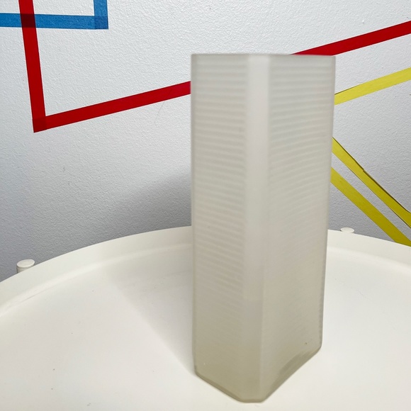 Rectangular Frosted Glass Vase - Picture 2 of 4